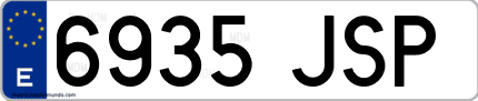 Ejemplo de matrícula de coche ordinaria 6935 JSP