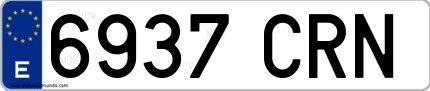 Ejemplo de matrícula española 6937 CRN