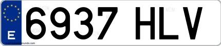 Ejemplo de matrícula española 6937 HLV