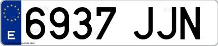 Ejemplo de matrícula española 6937 JJN
