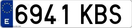 Ejemplo de matrícula española 6941 KBS