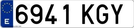 Ejemplo de matrícula española 6941 KGY