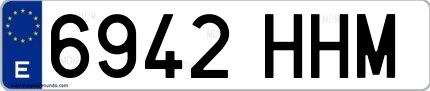 Ejemplo de matrícula española 6942 HHM
