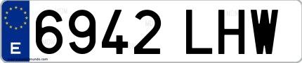 Ejemplo de matrícula española 6942 LHW