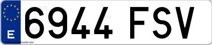 Ejemplo de matrícula española 6944 FSV