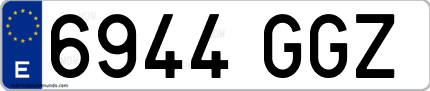 Ejemplo de matrícula de coche ordinaria 6944 GGZ