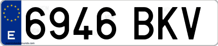 Ejemplo de matrícula de coche ordinaria 6946 BKV