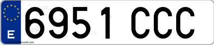 Ejemplo de matrícula de coche ordinaria 6951 CCC
