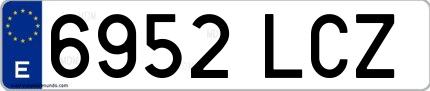 Ejemplo de matrícula española 6952 LCZ