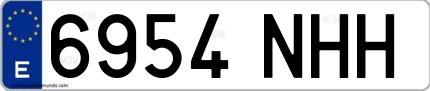 Ejemplo de matrícula española 6954 NHH