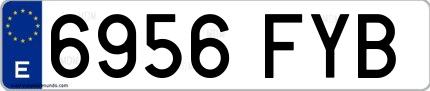 Ejemplo de matrícula española 6956 FYB