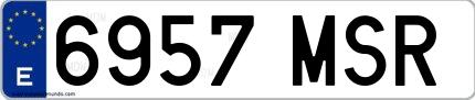 Ejemplo de matrícula española 6957 MSR