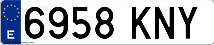 Ejemplo de matrícula de coche ordinaria 6958 KNY