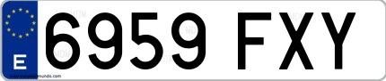 Ejemplo de matrícula española 6959 FXY