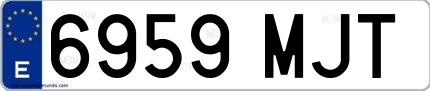 Ejemplo de matrícula española 6959 MJT