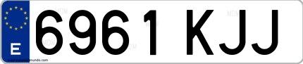 Ejemplo de matrícula española 6961 KJJ