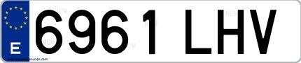 Ejemplo de matrícula española 6961 LHV