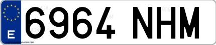 Ejemplo de matrícula española 6964 NHM