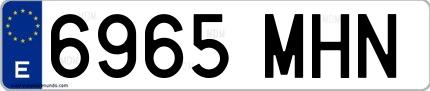 Ejemplo de matrícula española 6965 MHN