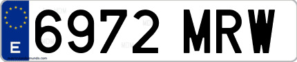Ejemplo de matrícula de coche ordinaria 6972 MRW