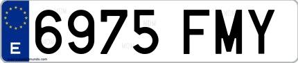 Ejemplo de matrícula española 6975 FMY