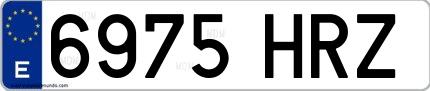 Ejemplo de matrícula española 6975 HRZ