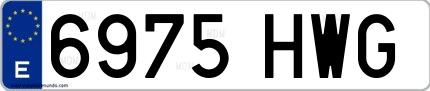Ejemplo de matrícula española 6975 HWG