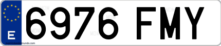 Ejemplo de matrícula de coche ordinaria 6976 FMY