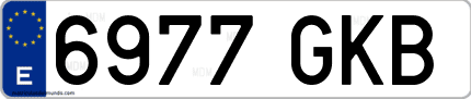 Ejemplo de matrícula de coche ordinaria 6977 GKB