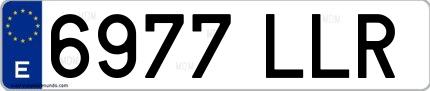 Ejemplo de matrícula española 6977 LLR