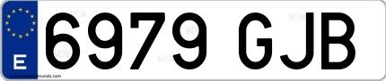 Ejemplo de matrícula española 6979 GJB