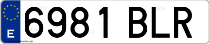 Ejemplo de matrícula de coche ordinaria 6981 BLR