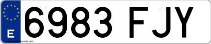 Ejemplo de matrícula española 6983 FJY