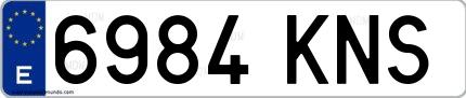 Ejemplo de matrícula española 6984 KNS