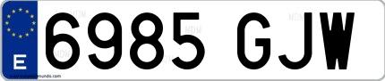 Ejemplo de matrícula española 6985 GJW