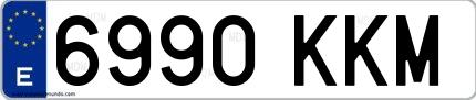 Ejemplo de matrícula española 6990 KKM