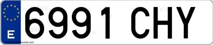 Ejemplo de matrícula española 6991 CHY