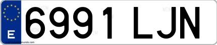 Ejemplo de matrícula española 6991 LJN