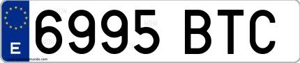 Ejemplo de matrícula española 6995 BTC
