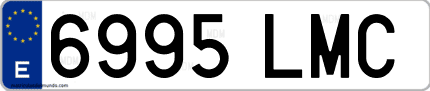 Ejemplo de matrícula de coche ordinaria 6995 LMC