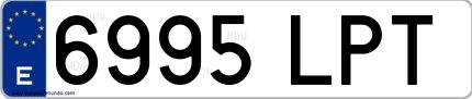 Ejemplo de matrícula española 6995 LPT