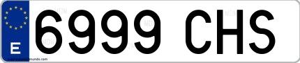 Ejemplo de matrícula española 6999 CHS