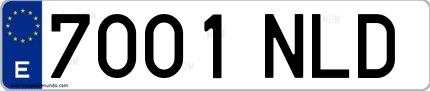 Ejemplo de matrícula española 7001 NLD