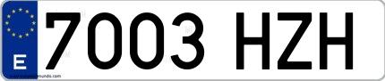Ejemplo de matrícula española 7003 HZH