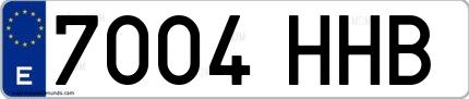 Ejemplo de matrícula española 7004 HHB