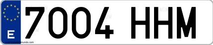 Ejemplo de matrícula española 7004 HHM