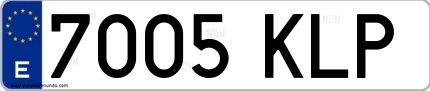 Ejemplo de matrícula española 7005 KLP