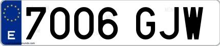 Ejemplo de matrícula española 7006 GJW