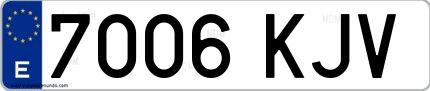 Ejemplo de matrícula española 7006 KJV