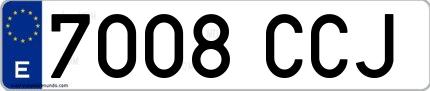 Ejemplo de matrícula española 7008 CCJ
